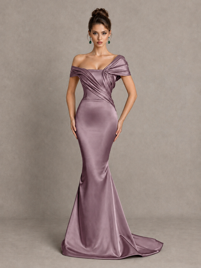 BOLODOO Wisteria Off-Shoulder Satin Mermaid Prom Dress - Wisteria - Wisteria_1