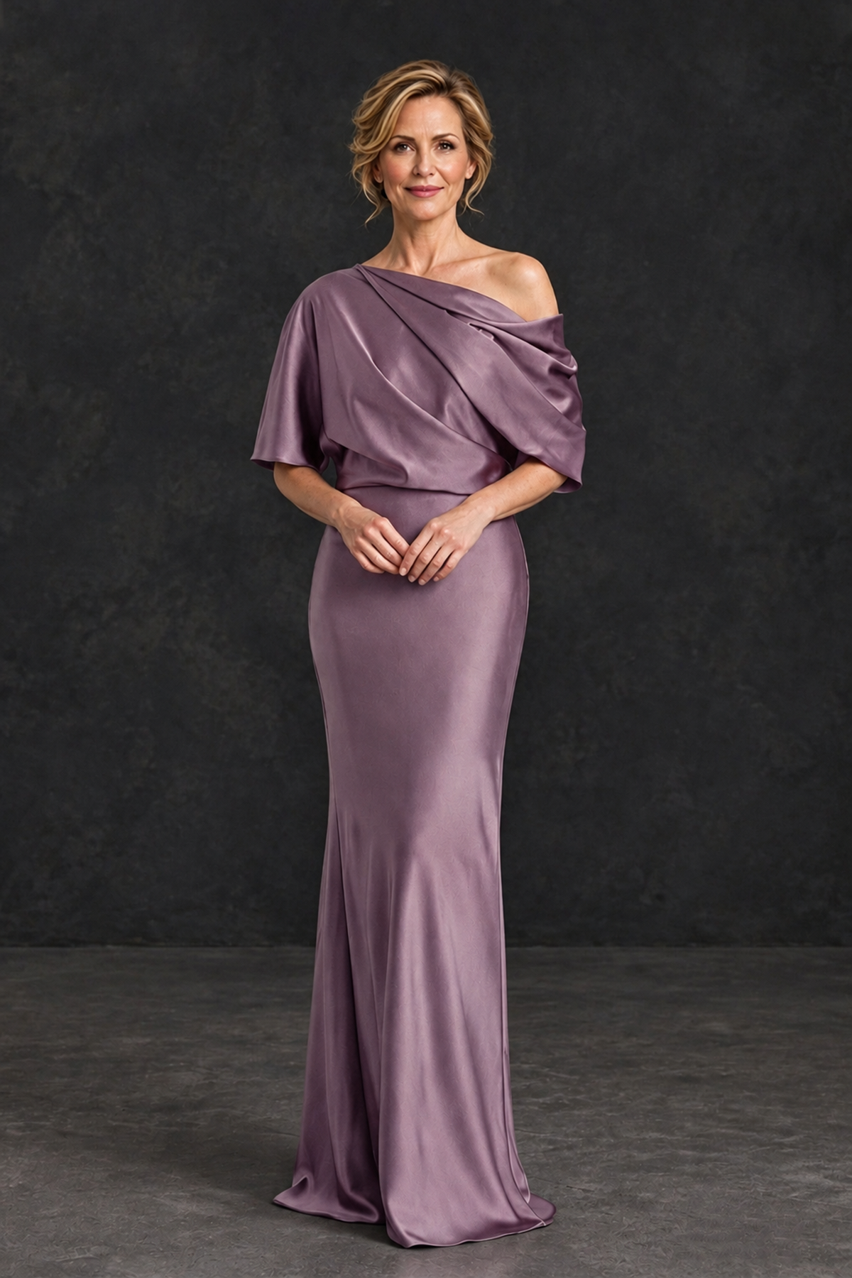 BOLODOO Wisteria Satin Asymmetric Mother of the Bride Dress - Wisteria - Wisteria_1