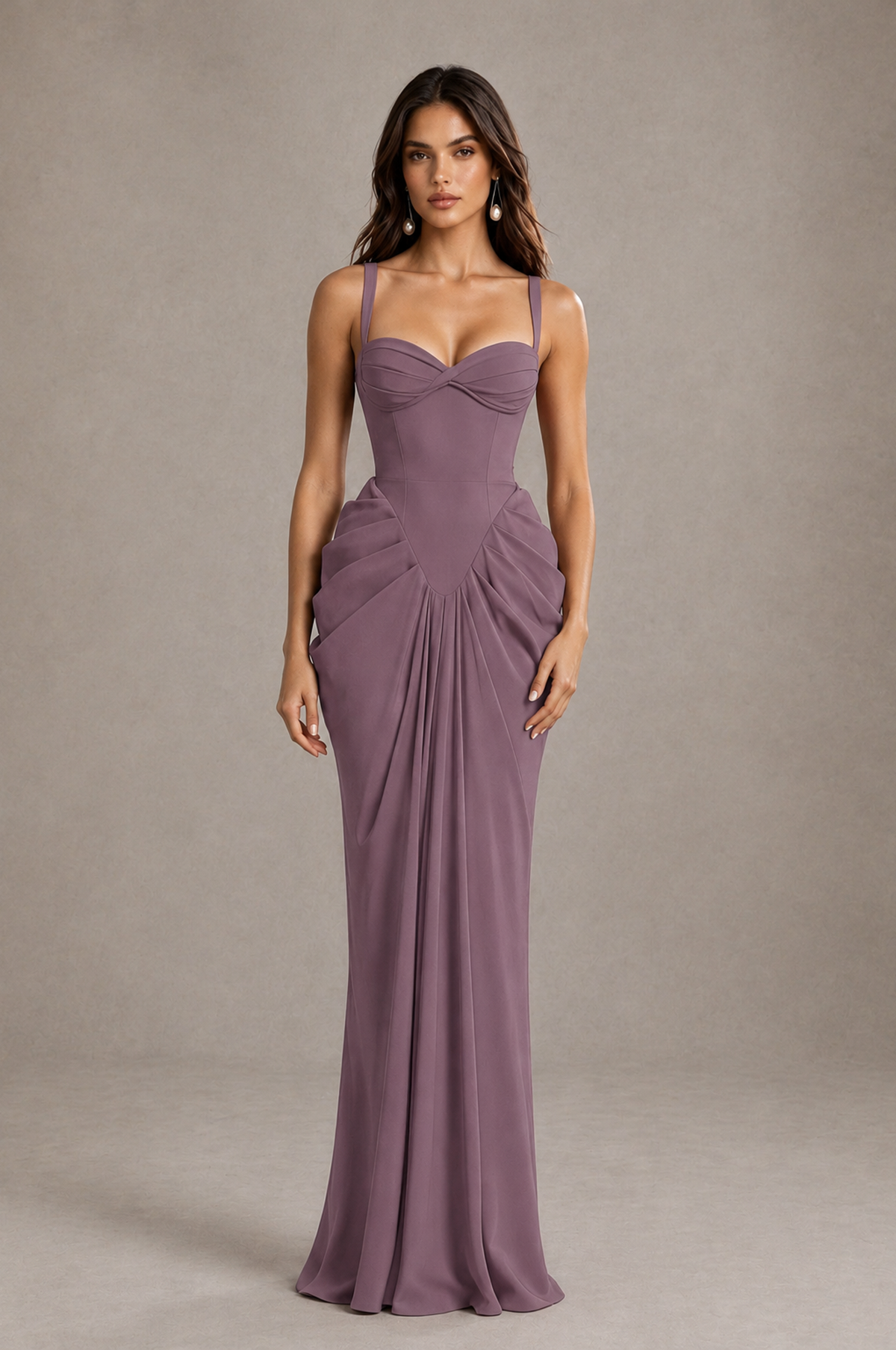 BOLODOO Wisteria Sweetheart Ruched Lace-Up Back Evening Gown - Wisteria - Wisteria_1