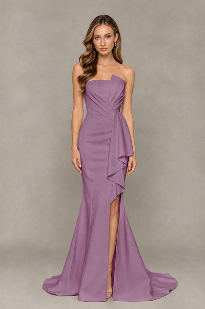 BOLODOO Wisteria Strapless Mermaid Evening Dress with Ruffle Slit and Train - Wisteria - Wisteria_1