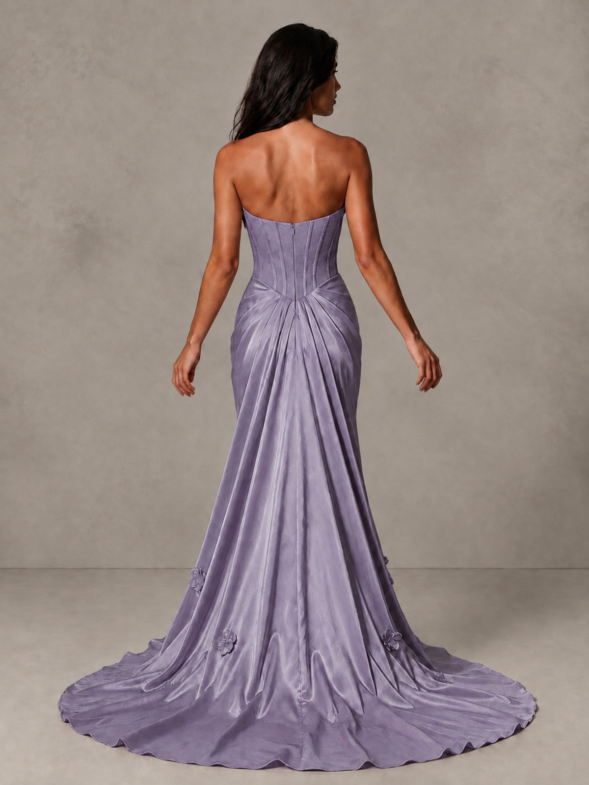 BOLODOO Wisteria Strapless Floral Corset Evening Gown with Train - Wisteria - Wisteria_2