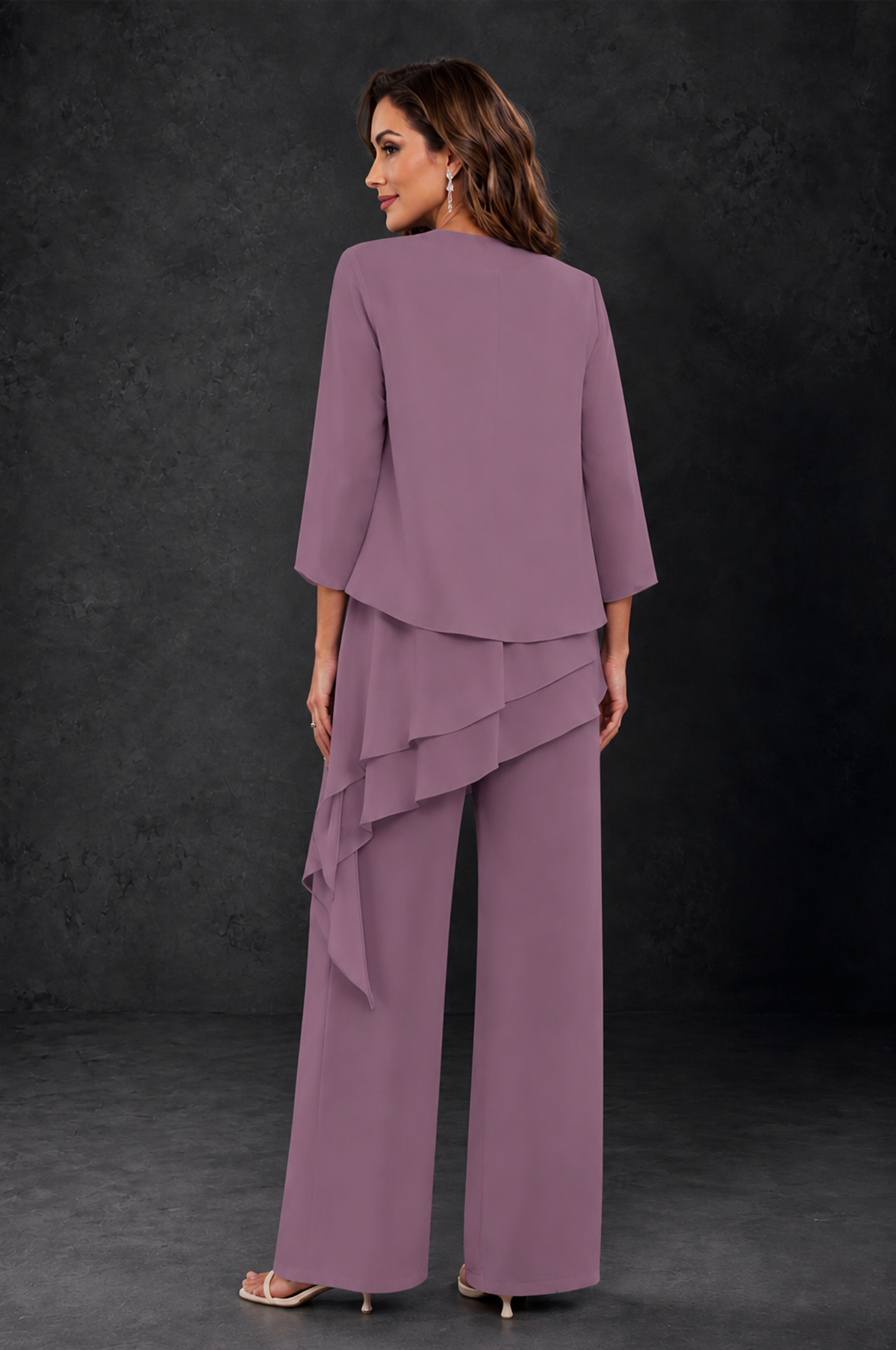 BOLODOO Wisteria Layered Mother of the Bride Pantsuit with Jacket - Wisteria - Wisteria_2