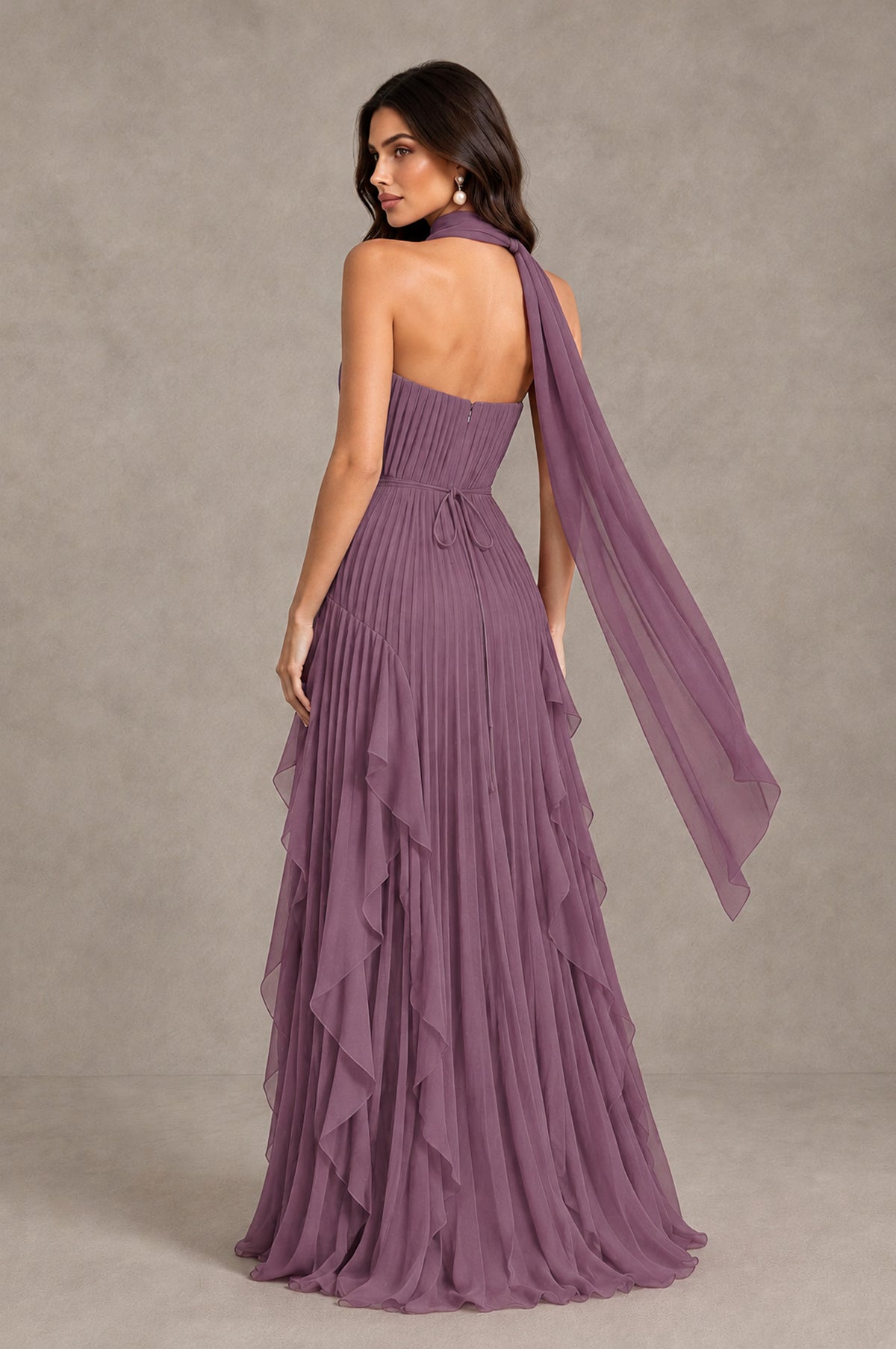 BOLODOO Wisteria Strapless Pleated Ruffle Wedding Guest Dress - Wisteria - Wisteria_2