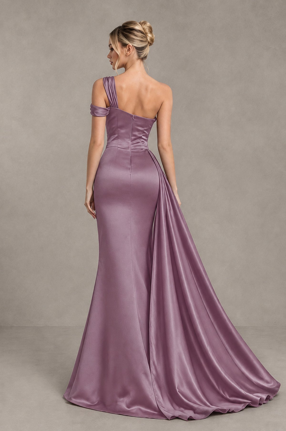 BOLODOO Wisteria Asymmetric Ruched Formal Evening Dress - Wisteria - Wisteria_2