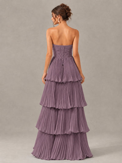 BOLODOO Wisteria Strapless Tiered Pleated Bridesmaid Dress - Wisteria - Wisteria_2