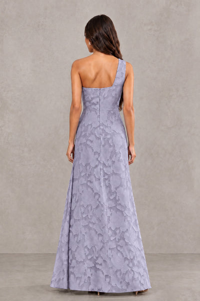 BOLODOO Wisteria One-Shoulder Floral Textured Maxi Dress with High Slit - Wisteria - Wisteria_2
