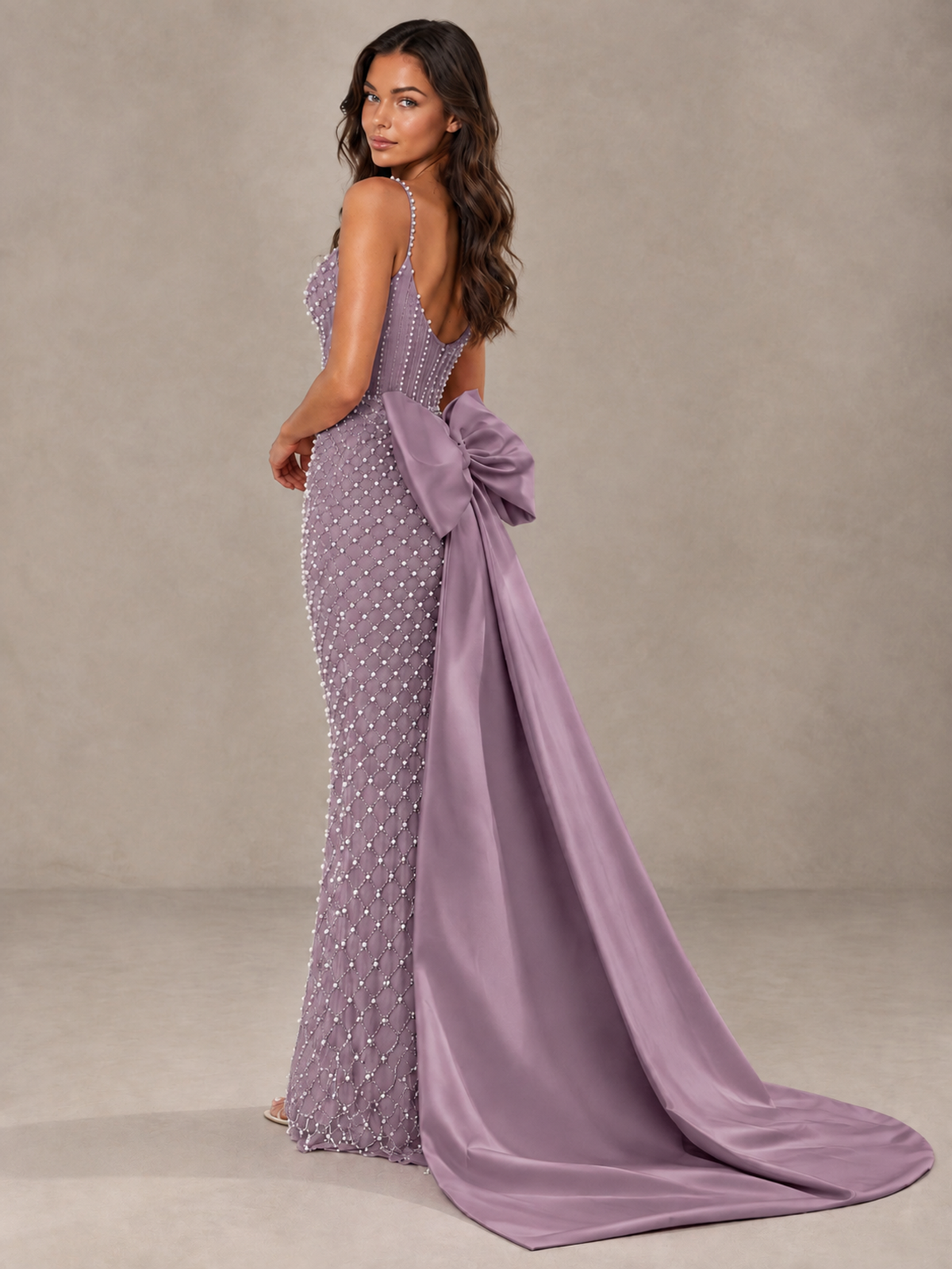 BOLODOO Wisteria Beaded Corset Prom Dress with Bow Train - Wisteria - Wisteria_2