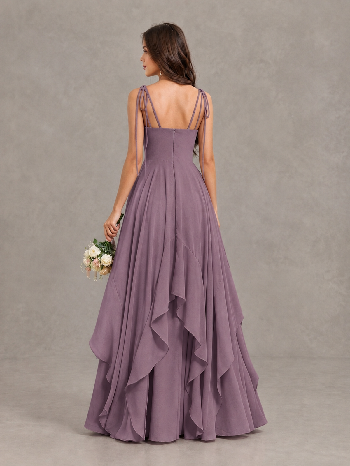 BOLODOO Wisteria Tie-Strap Ruffle A-Line Bridesmaid Dress - Wisteria - Wisteria_2
