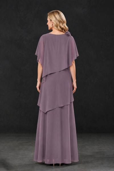 BOLODOO Wisteria Tiered Flutter Sleeve Mother of the Bride Maxi Dress - Wisteria - Wisteria_2