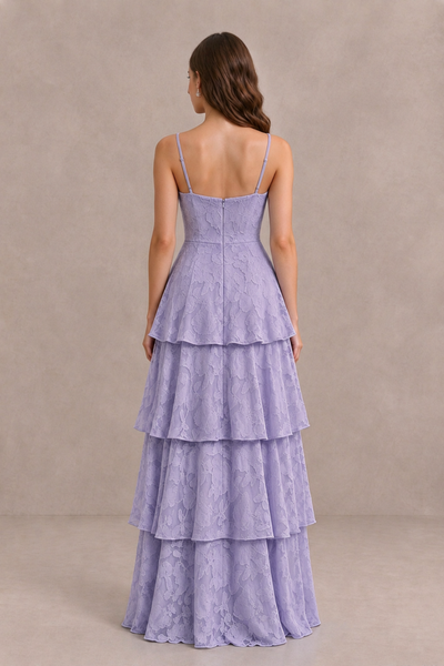 BOLODOO Wisteria Tiered Floral-Textured Spaghetti Strap Maxi Dress - Wisteria - Wisteria_2