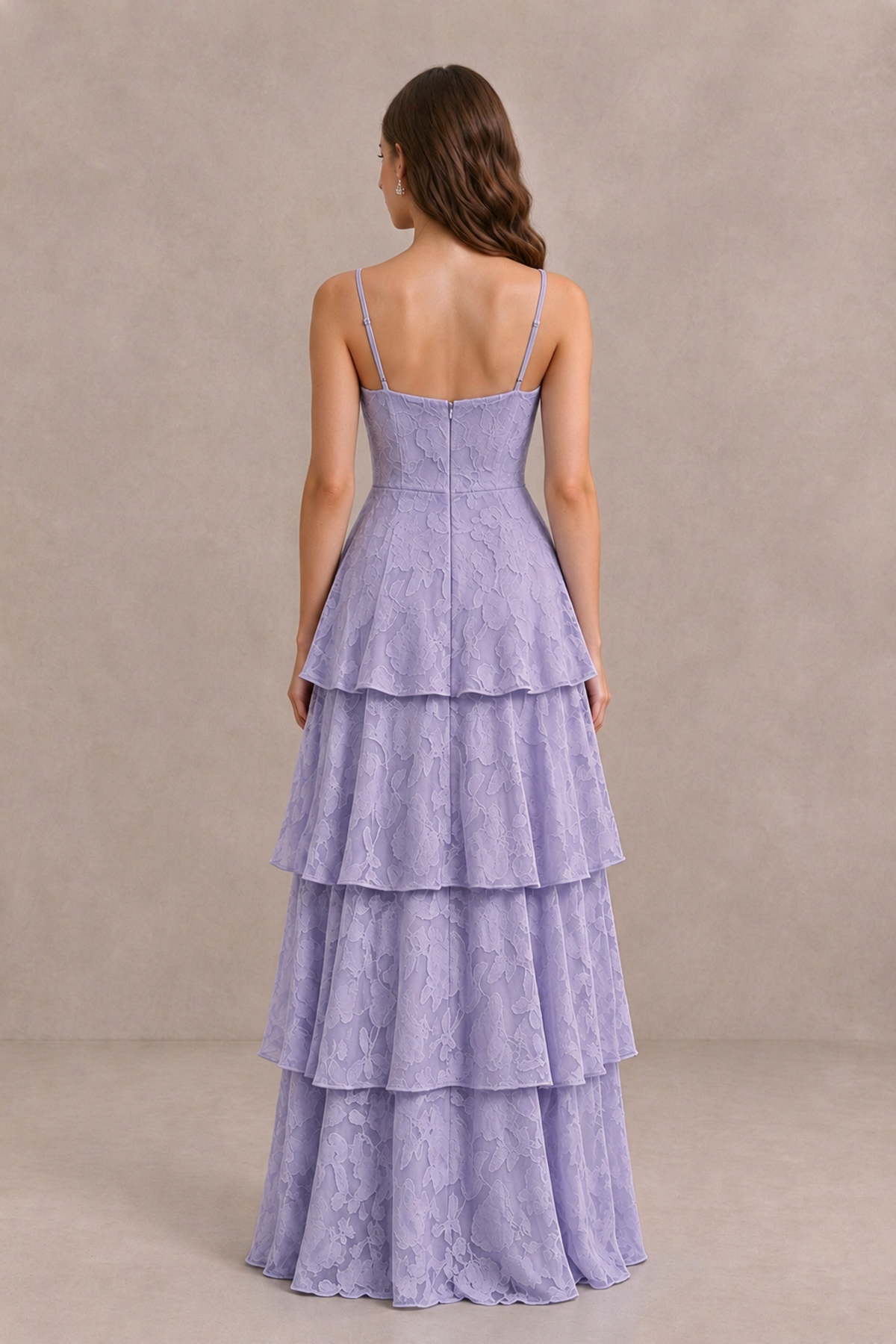 BOLODOO Wisteria Tiered Floral-Textured Spaghetti Strap Maxi Dress - Wisteria - Wisteria_2
