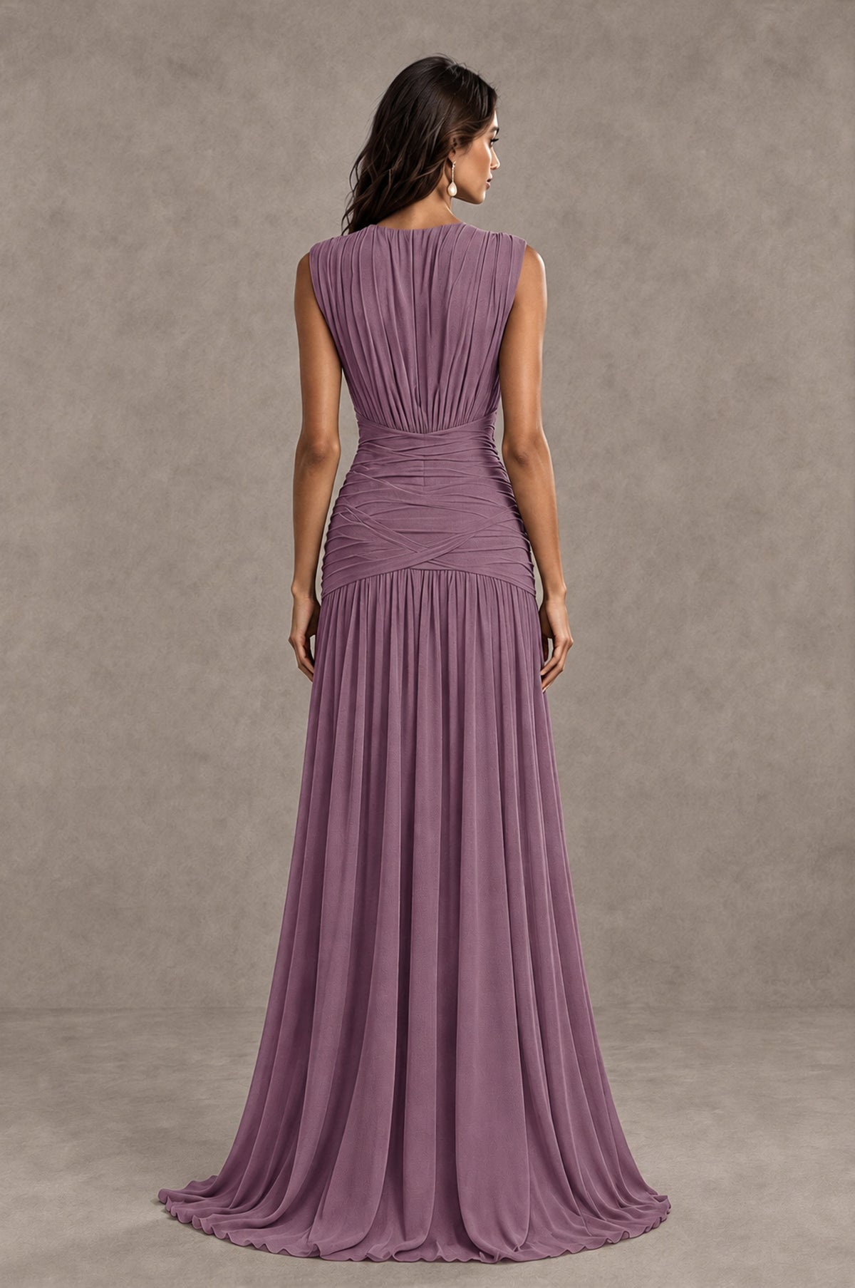 BOLODOO Wisteria V-Neck Ruched Wedding Guest Dress - Wisteria - Wisteria_2