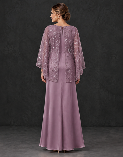 BOLODOO Wisteria Sparkle Cape Sleeve Mother of the Bride Dress - Wisteria - Wisteria_2