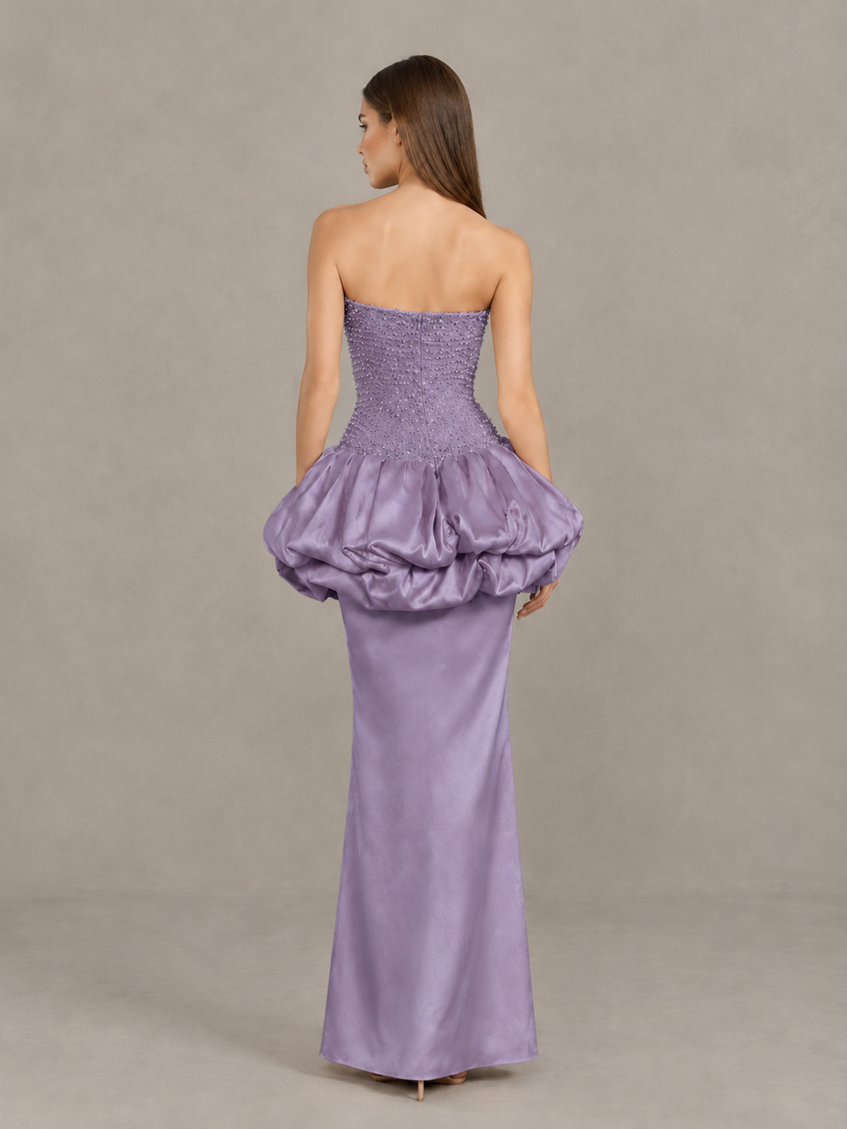 BOLODOO Wisteria Strapless Embellished Bubble Peplum Evening Dress - Wisteria - Wisteria_2