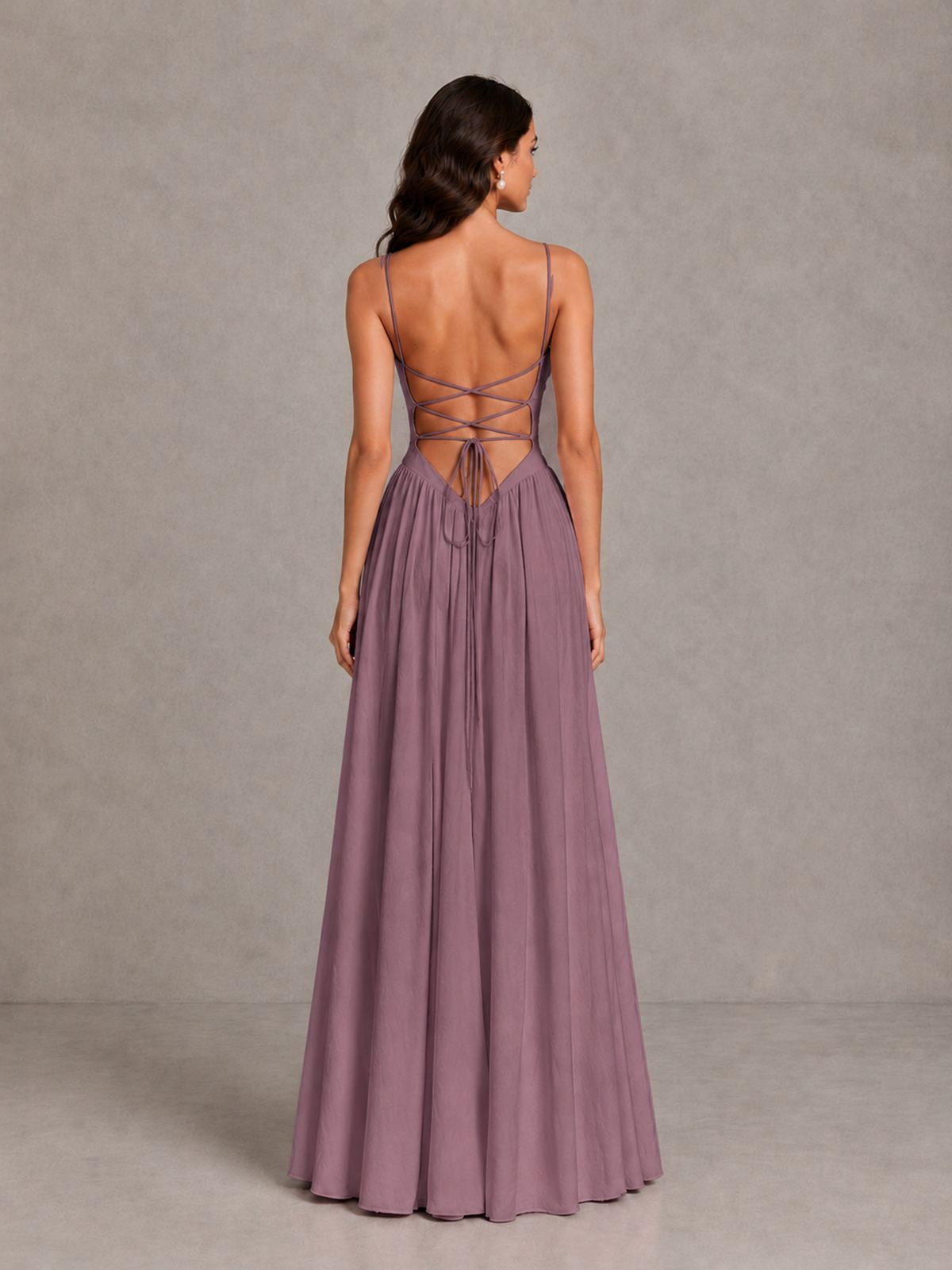 BOLODOO Wisteria Lace-Up Back A-Line Bridesmaid Dress - Wisteria - Wisteria_2