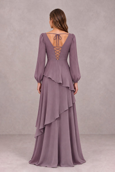 BOLODOO Wisteria Long Sleeve Ruffle Bridesmaid Dresses - Wisteria - Wisteria_2