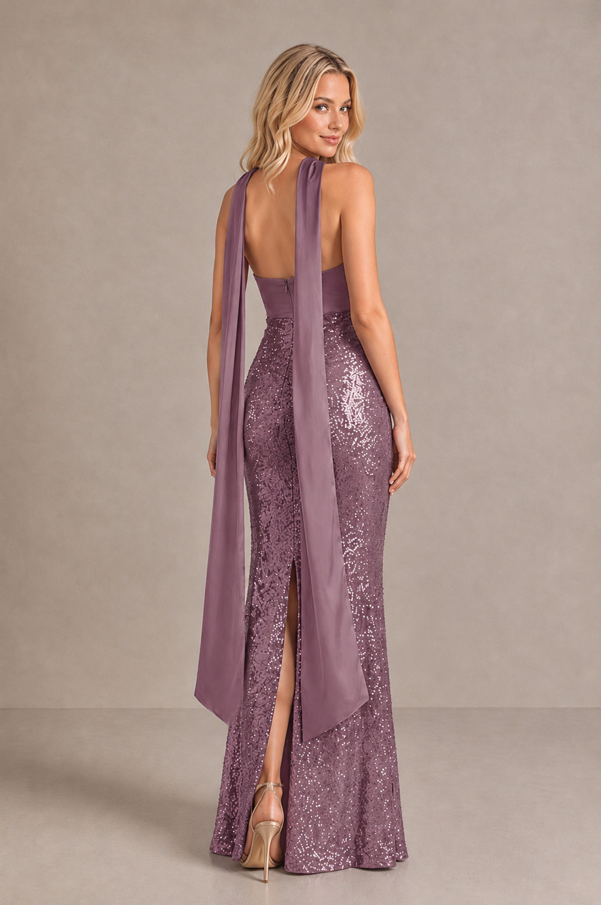 BOLODOO Wisteria Strapless Sweetheart Evening Dress with Scarf - Wisteria - Wisteria_2