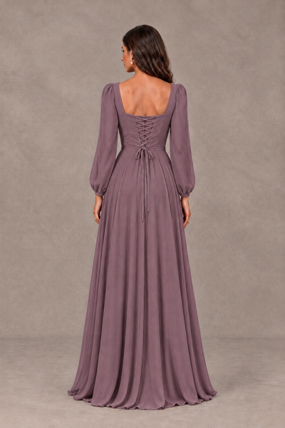BOLODOO Wisteria Square Neck Long Sleeve A-Line Bridesmaid Dress - Wisteria - Wisteria_2