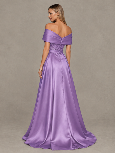 BOLODOO Wisteria Sequin Mermaid Evening Dress with Detachable Satin Overskirt and Sweep Train - Wisteria - Wisteria_2
