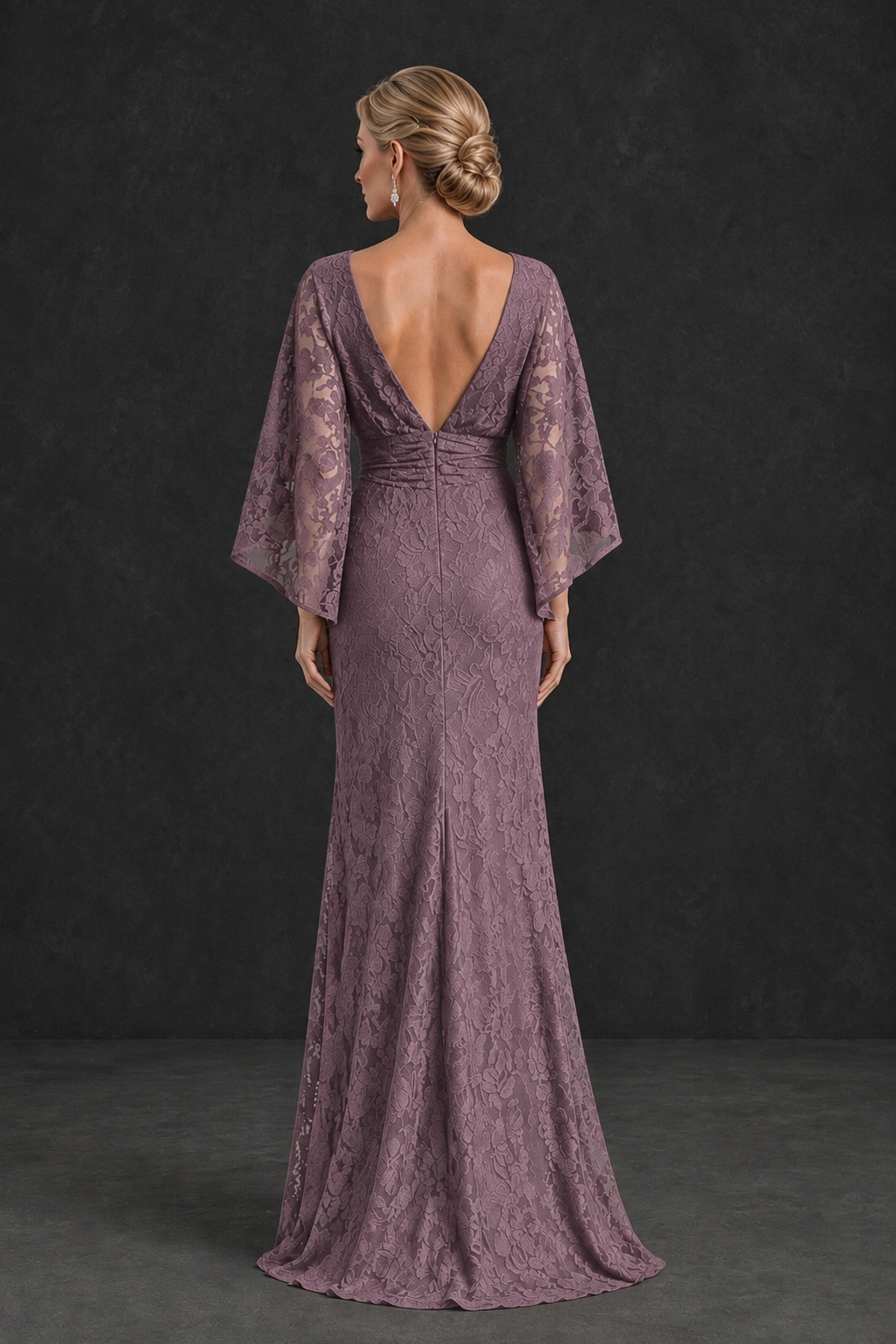 BOLODOO Wisteria Lace Flutter Sleeve Mother of the Bride Dress - Wisteria - Wisteria_2