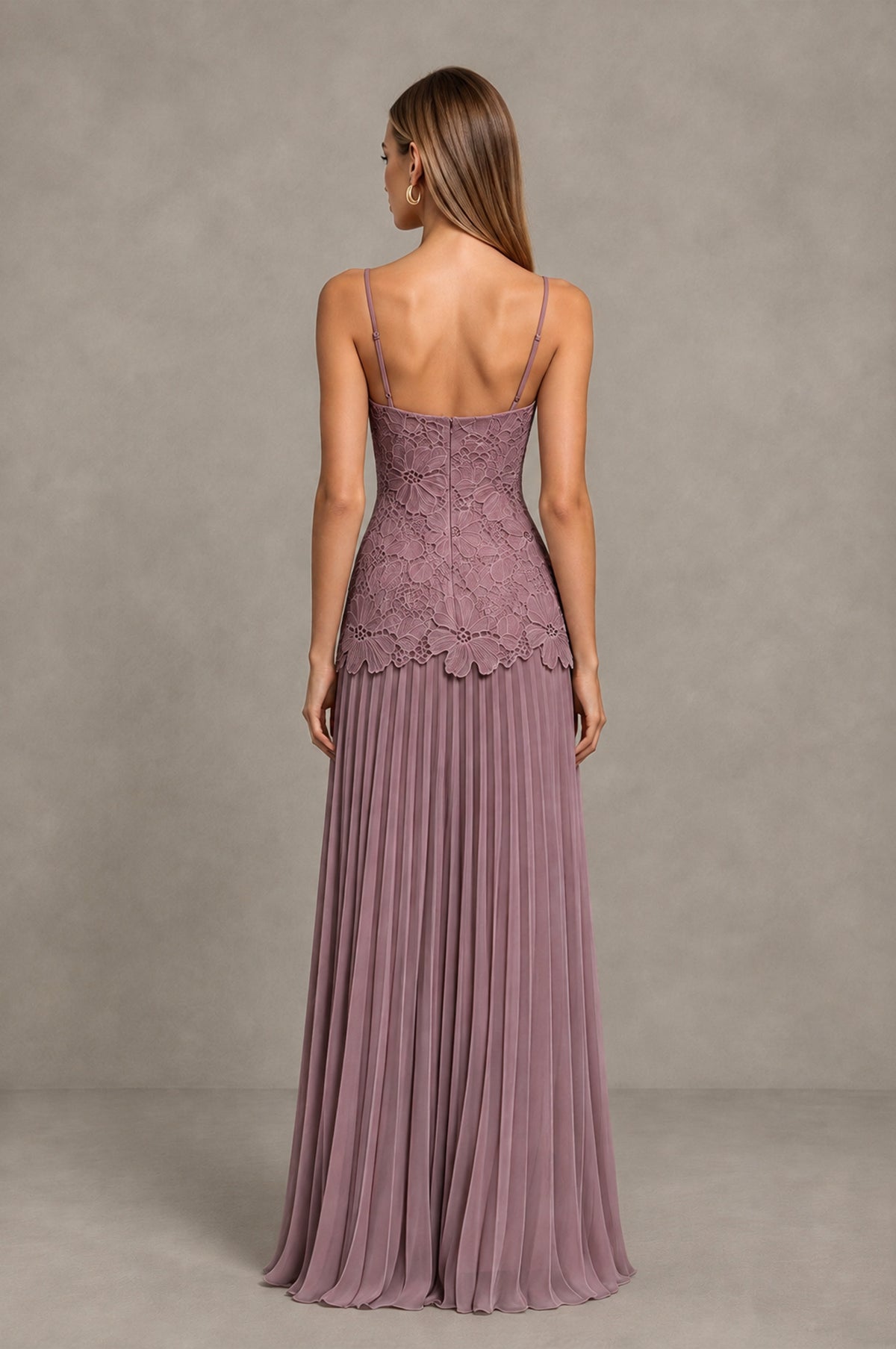 BOLODOO Wisteria Lace Bodice Pleated Wedding Guest Dress - Wisteria - Wisteria_2
