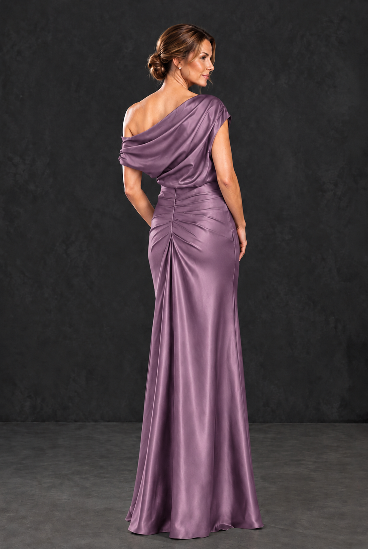 BOLODOO Wisteria Asymmetric Ruched Mother of the Bride Dress - Wisteria - Wisteria_2