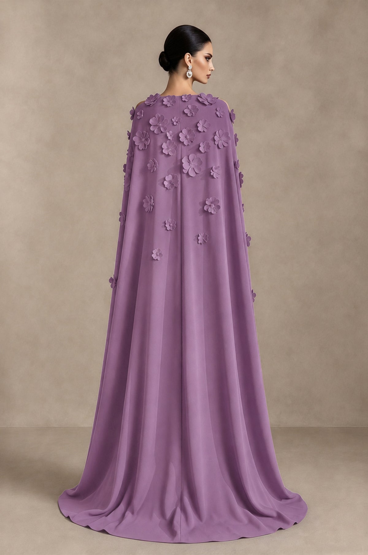 BOLODOO Wisteria 3D Floral Applique Cape Formal Dress - Wisteria - Wisteria_2