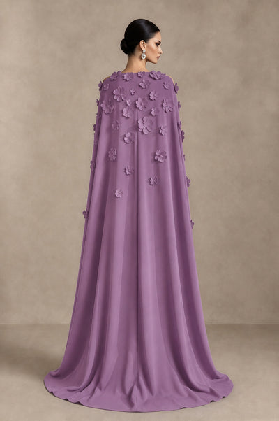 BOLODOO Wisteria 3D Floral Applique Cape Formal Dress - Wisteria - Wisteria_2
