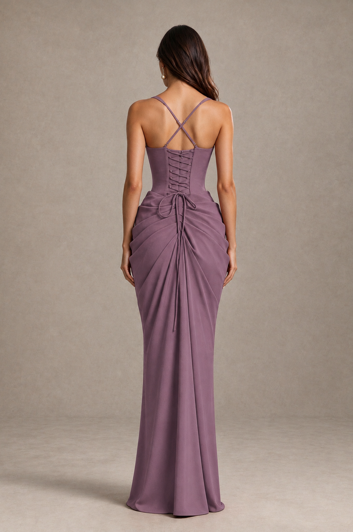 BOLODOO Wisteria Sweetheart Ruched Lace-Up Back Evening Gown - Wisteria - Wisteria_2