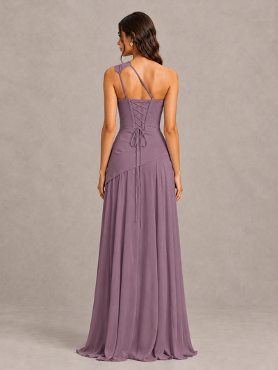 BOLODOO Wisteria One-Shoulder Lace-Up Back Bridesmaid Dress - Wisteria - Wisteria_2