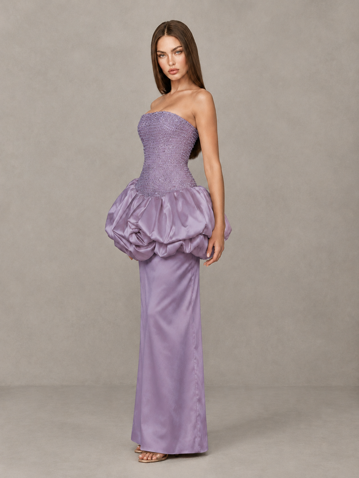 BOLODOO Wisteria Strapless Embellished Bubble Peplum Evening Dress - Wisteria - Wisteria_3
