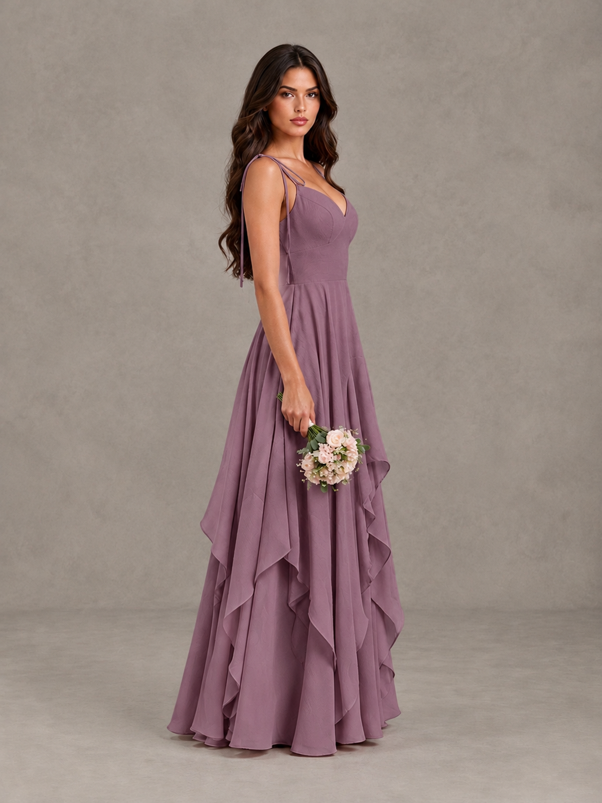 BOLODOO Wisteria Tie-Strap Ruffle A-Line Bridesmaid Dress - Wisteria - Wisteria_3