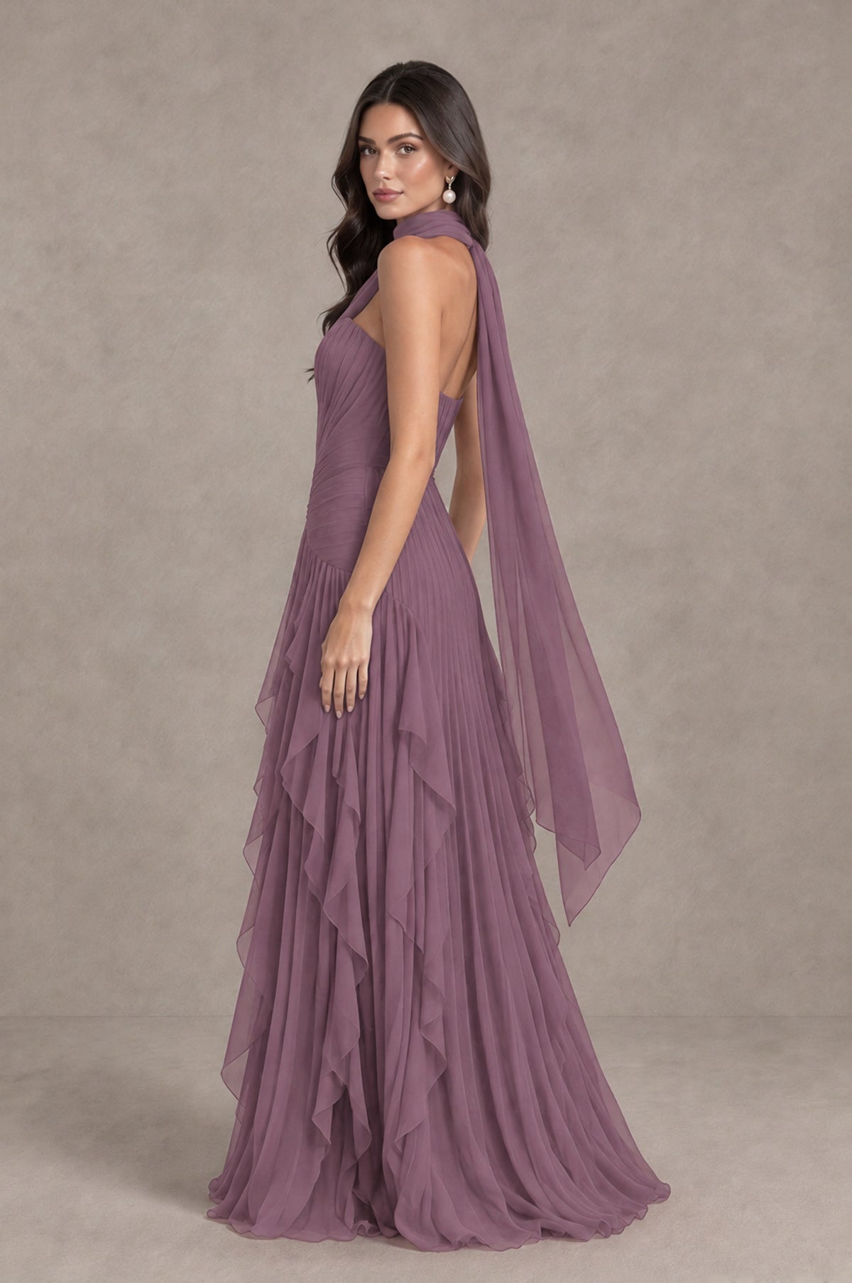 BOLODOO Wisteria Strapless Pleated Ruffle Wedding Guest Dress - Wisteria - Wisteria_3