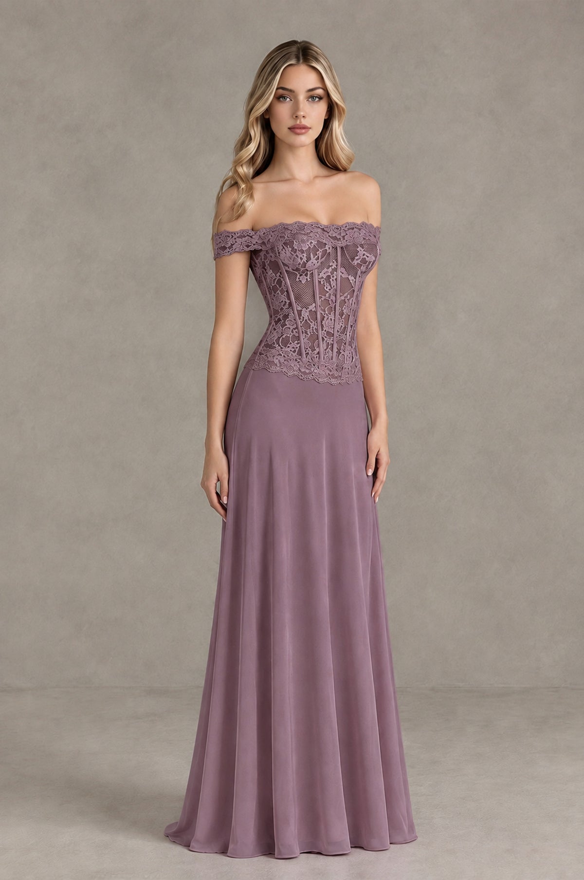 BOLODOO Wisteria Off Shoulder Lace Corset Wedding Guest Dress - Wisteria - Wisteria_3