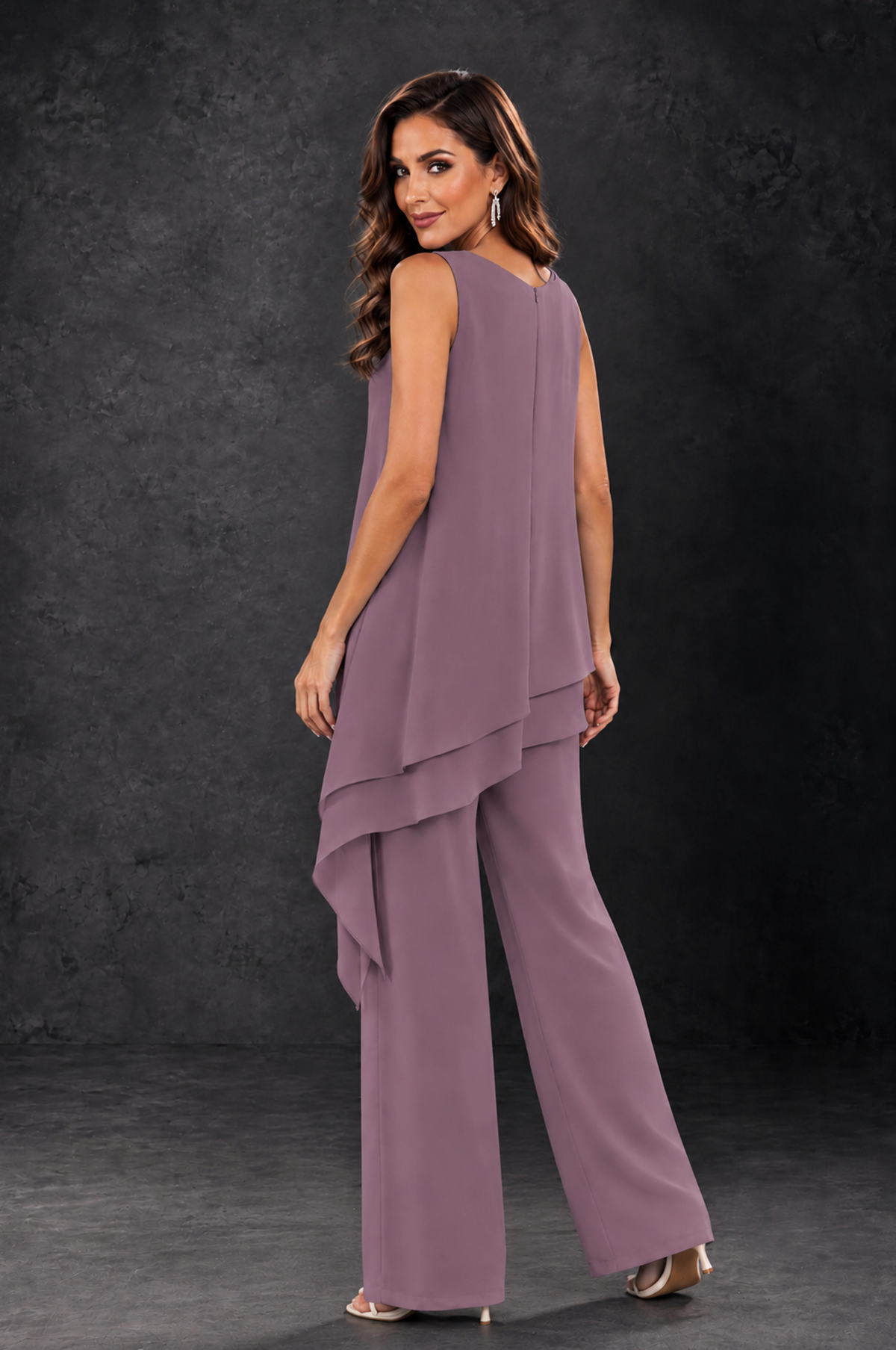 BOLODOO Wisteria Layered Mother of the Bride Pantsuit with Jacket - Wisteria - Wisteria_4
