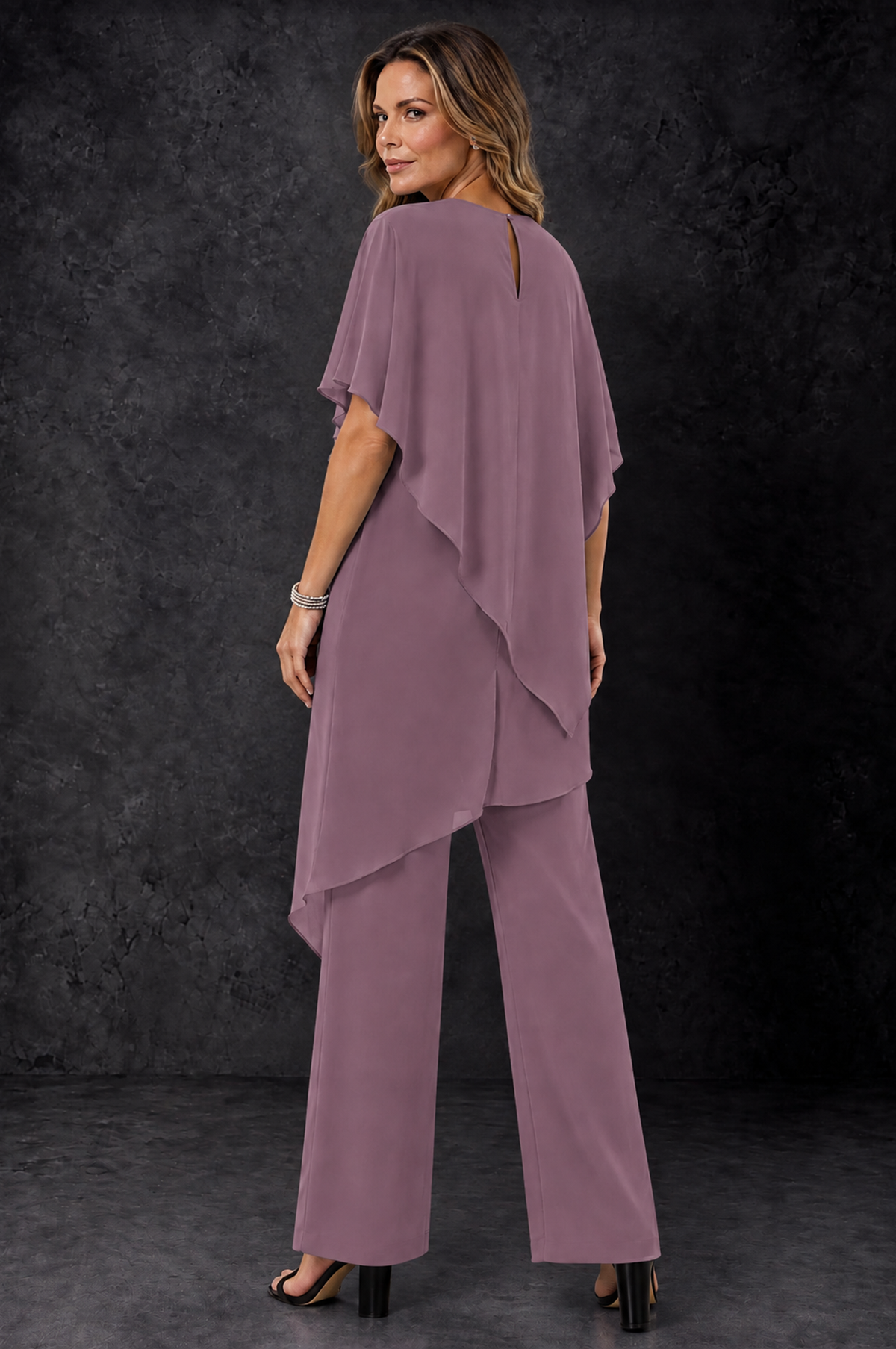BOLODOO Wisteria Chiffon Two Piece Mother of the Bride Pant Suit - Wisteria - Wisteria_4