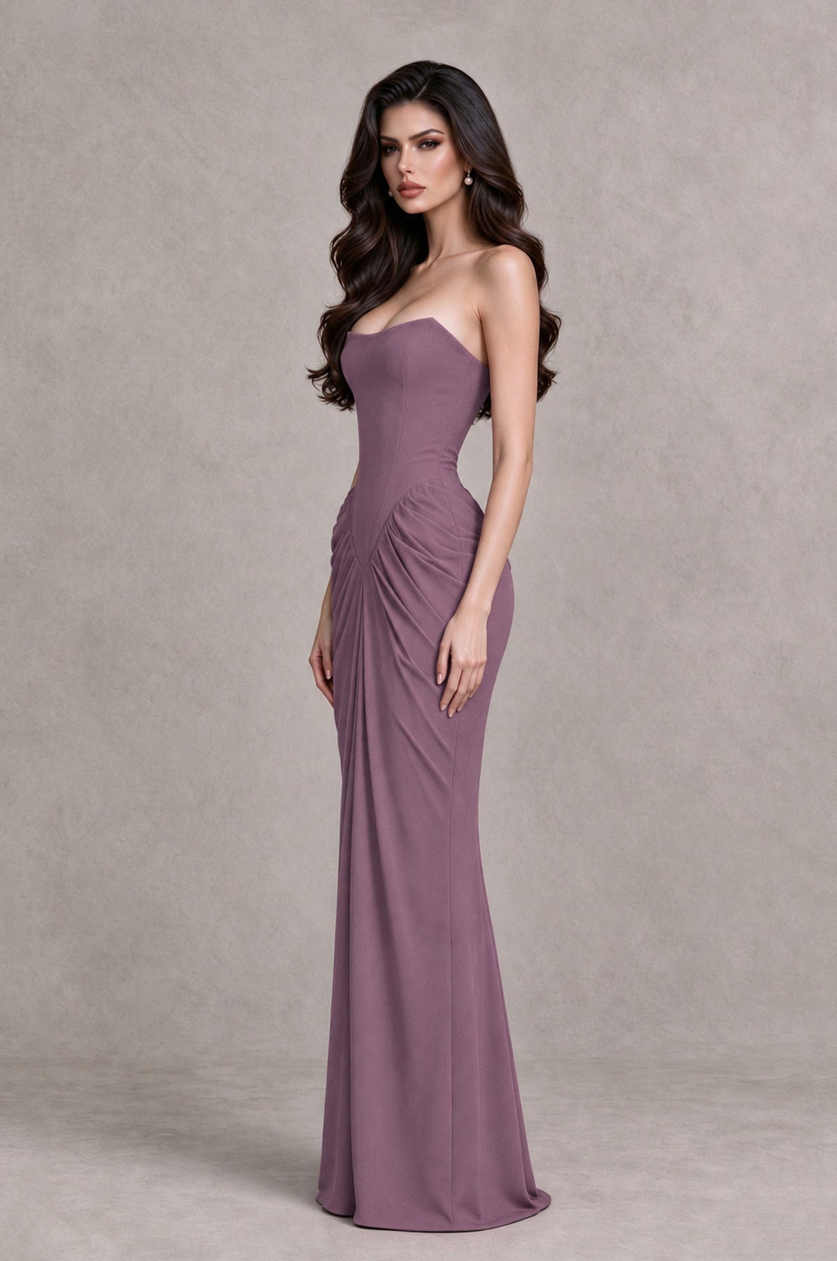 BOLODOO Wisteria Strapless Ruched Corset Evening Gown - Wisteria - Wisteria_4