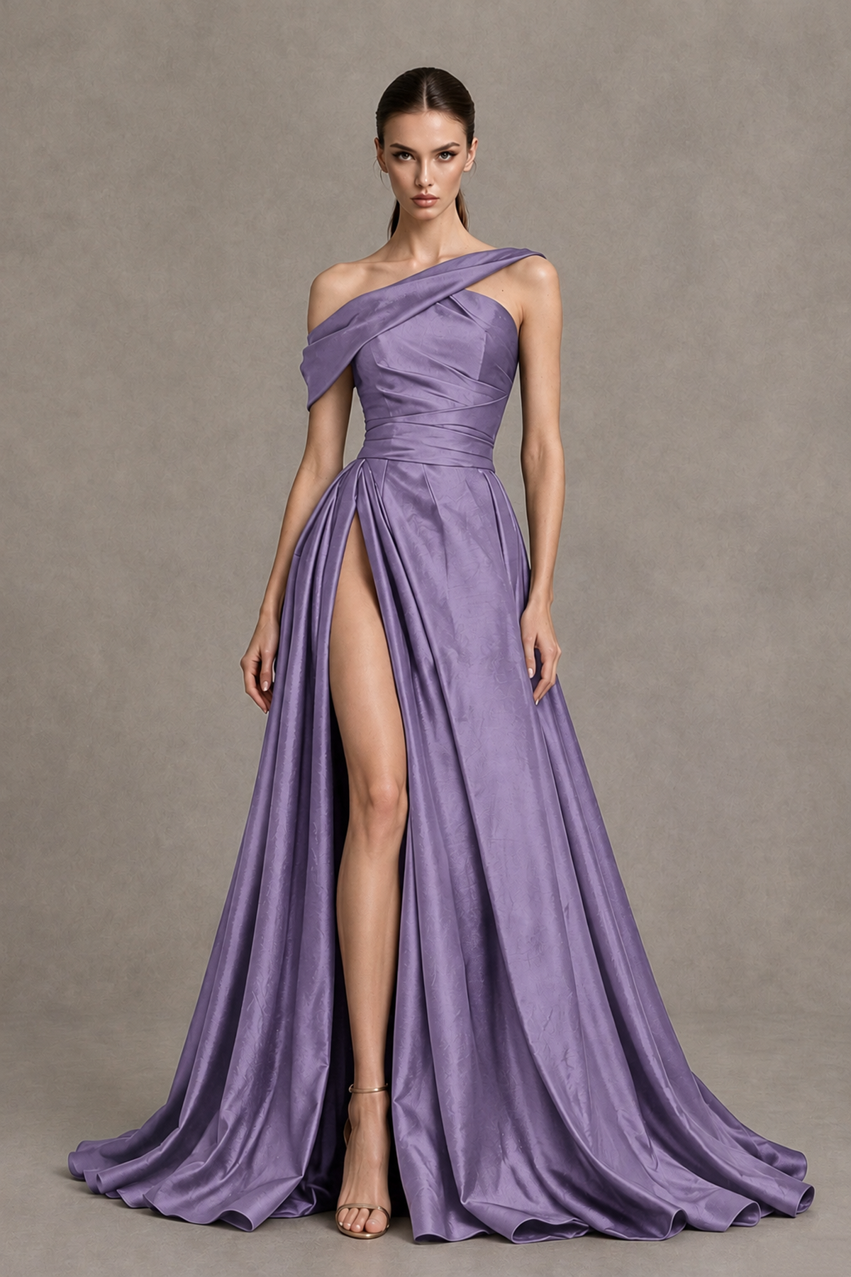 BOLODOO Wisteria Asymmetric Satin-Look A-Line Prom Dress with High Slit - Wisteria - Wisteria_4