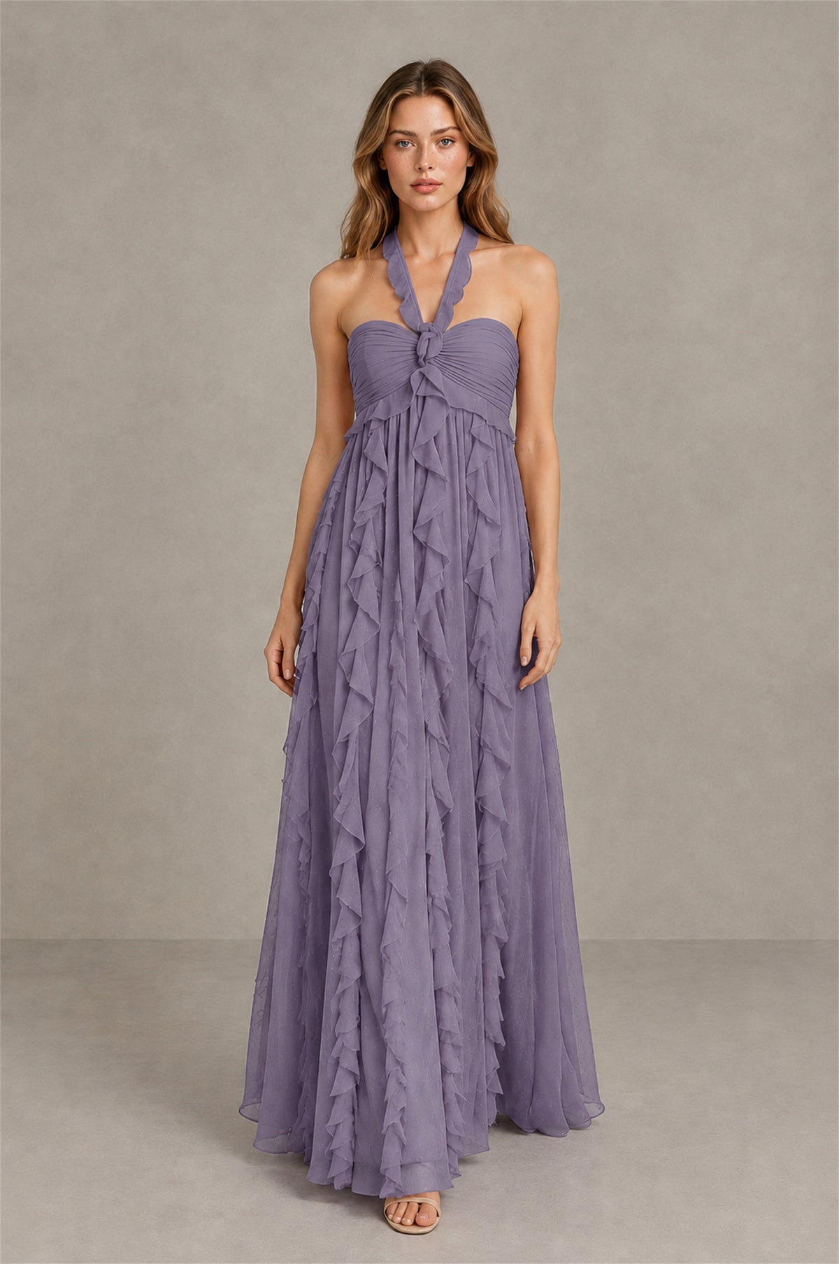 BOLODOO Wisteria Halter Ruffle A-Line Floor-Length Evening Dress - Wisteria - Wisteria_4