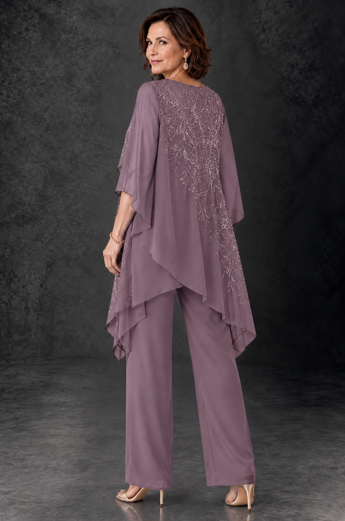 BOLODOO Wisteria Embellished Cape Pant Suit for Mother of the Bride - Wisteria - Wisteria_4