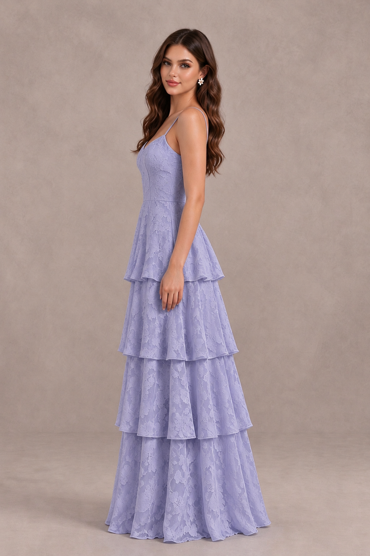 BOLODOO Wisteria Tiered Floral-Textured Spaghetti Strap Maxi Dress - Wisteria - Wisteria_4