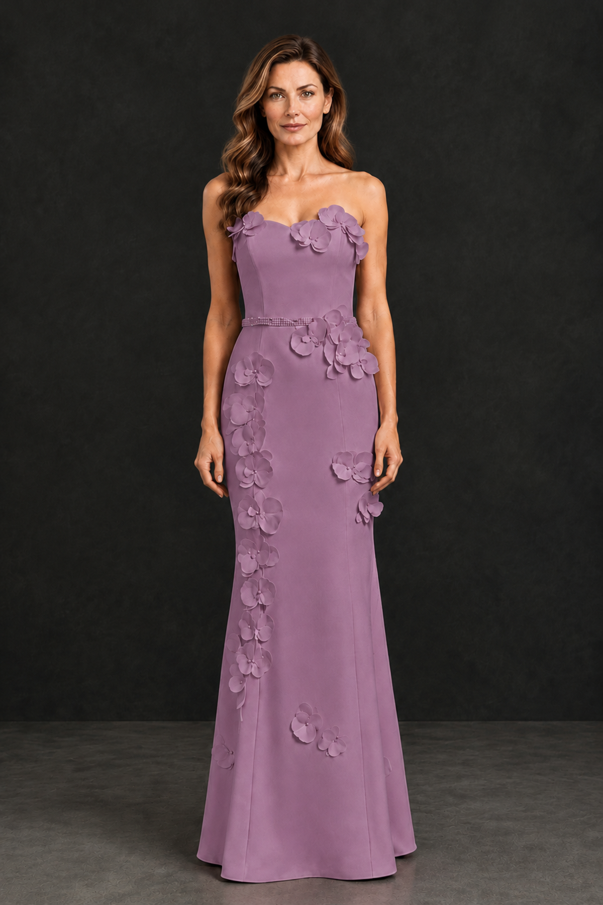 BOLODOO Wisteria Strapless Mother of the Bride Dress with 3D Floral Appliques - Wisteria - Wisteria_4