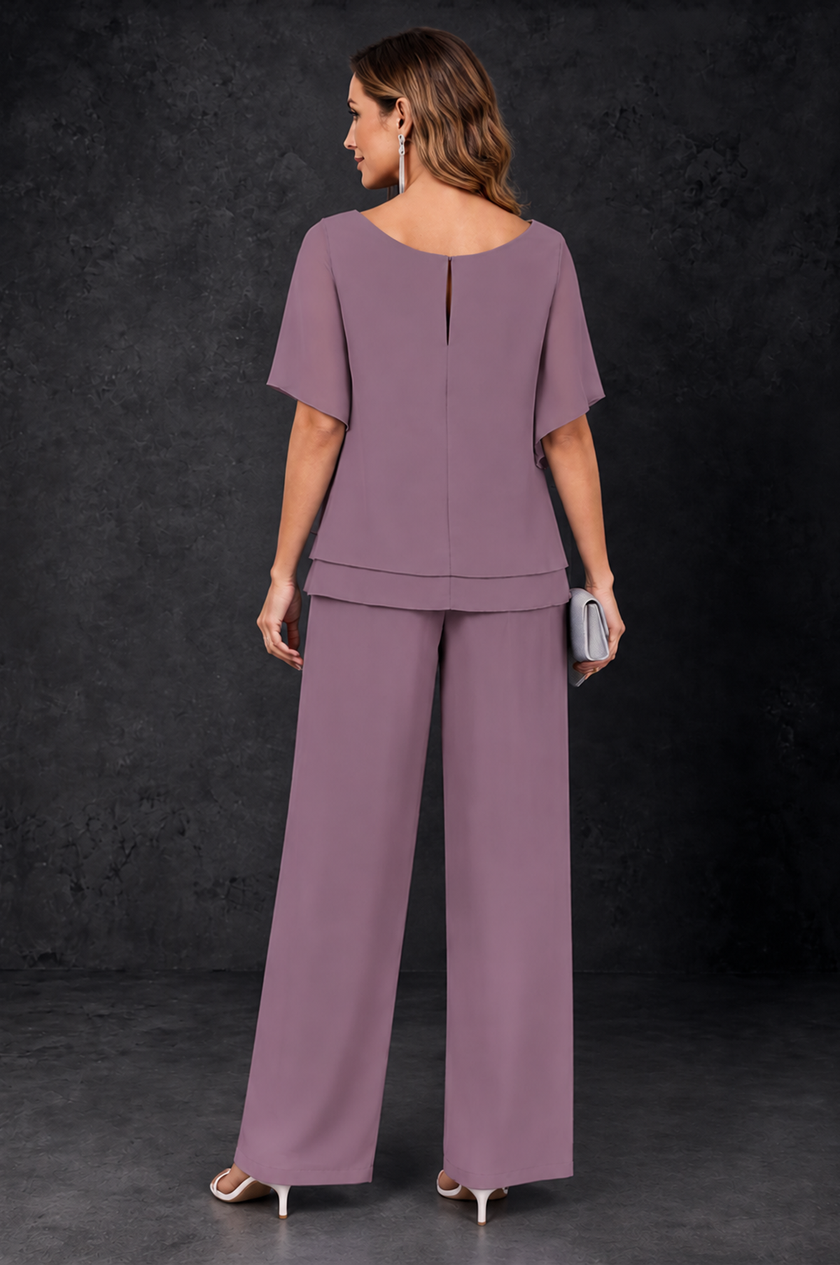 BOLODOO Wisteria Layered Chiffon-Look Mother of the Bride Pantsuit - Wisteria - Wisteria_4