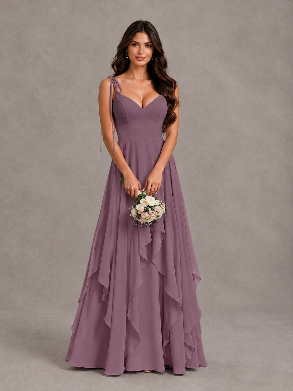BOLODOO Wisteria Tie-Strap Ruffle A-Line Bridesmaid Dress - Wisteria - Wisteria_4