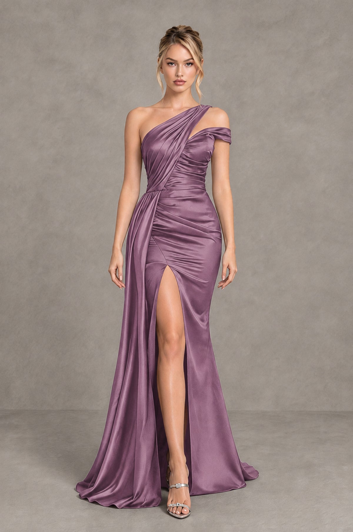 BOLODOO Wisteria Asymmetric Ruched Formal Evening Dress - Wisteria - Wisteria_4
