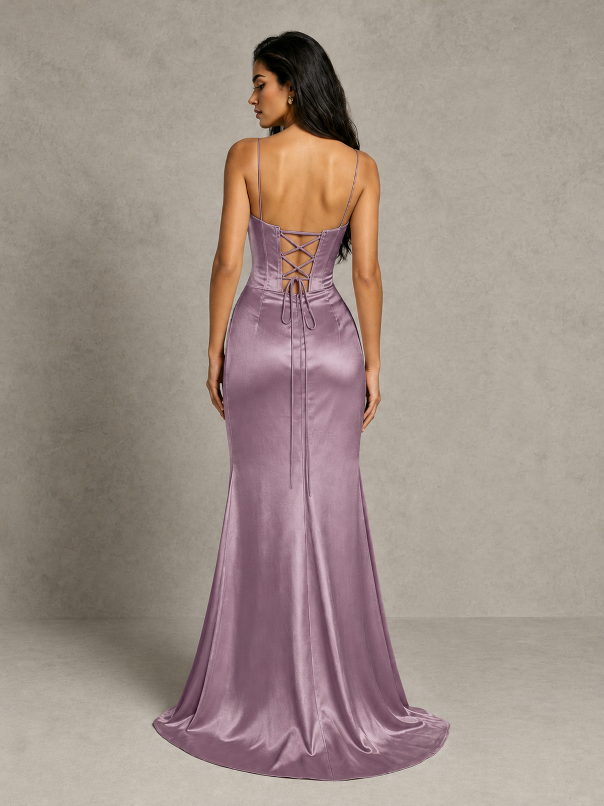 BOLODOO Wisteria Satin Corset Prom Dress with High Slit & Lace-Up Back - Wisteria - Wisteria (2)