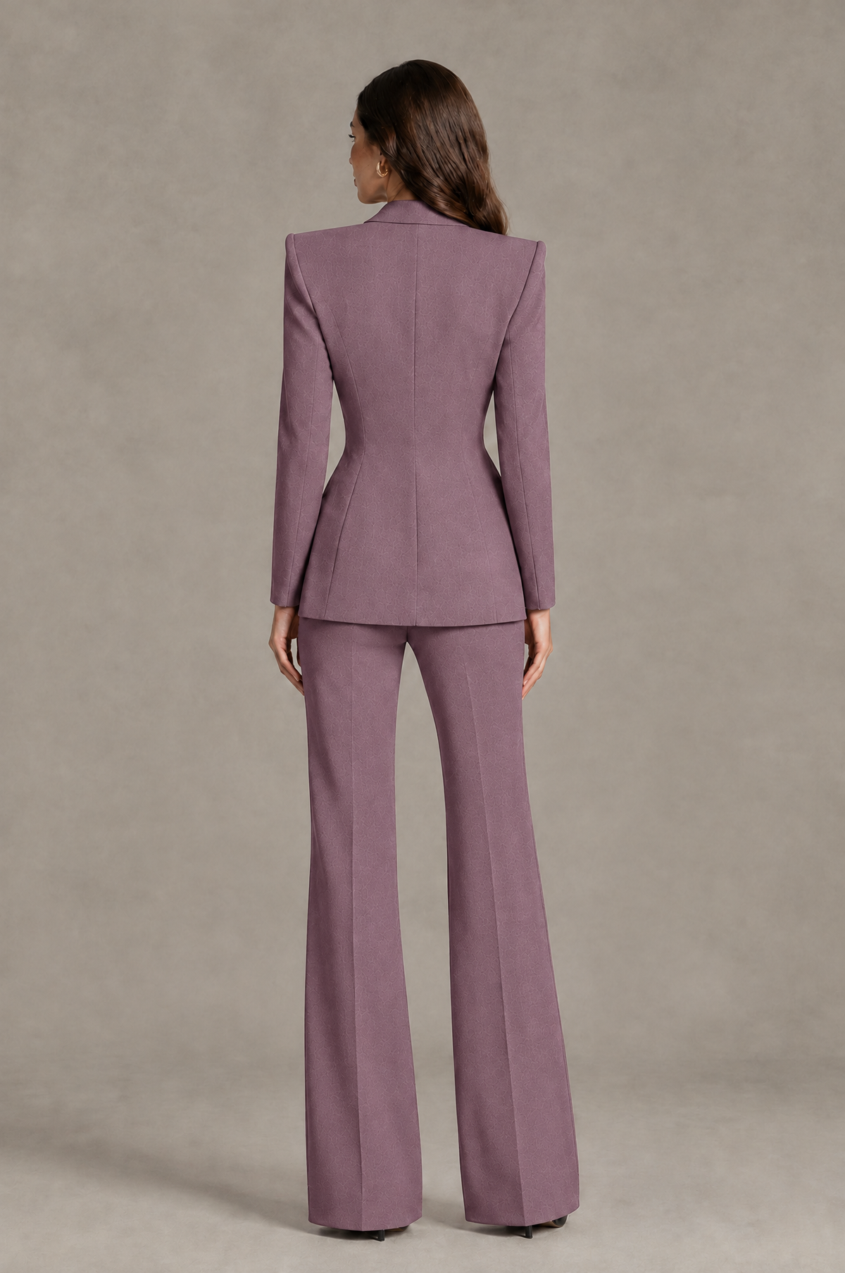 BOLODOO Wisteria Long Sleeve Wrap Blazer Pantsuit with Wide-Leg Trousers - Wisteria - Wisteria (2)