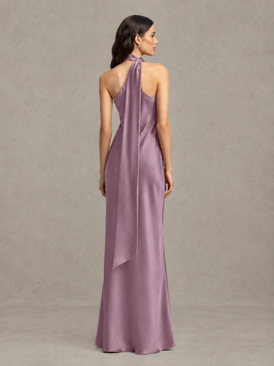 BOLODOO Wisteria Satin One-Shoulder Bridesmaid Dress with Open Back - Wisteria - Wisteria (2)