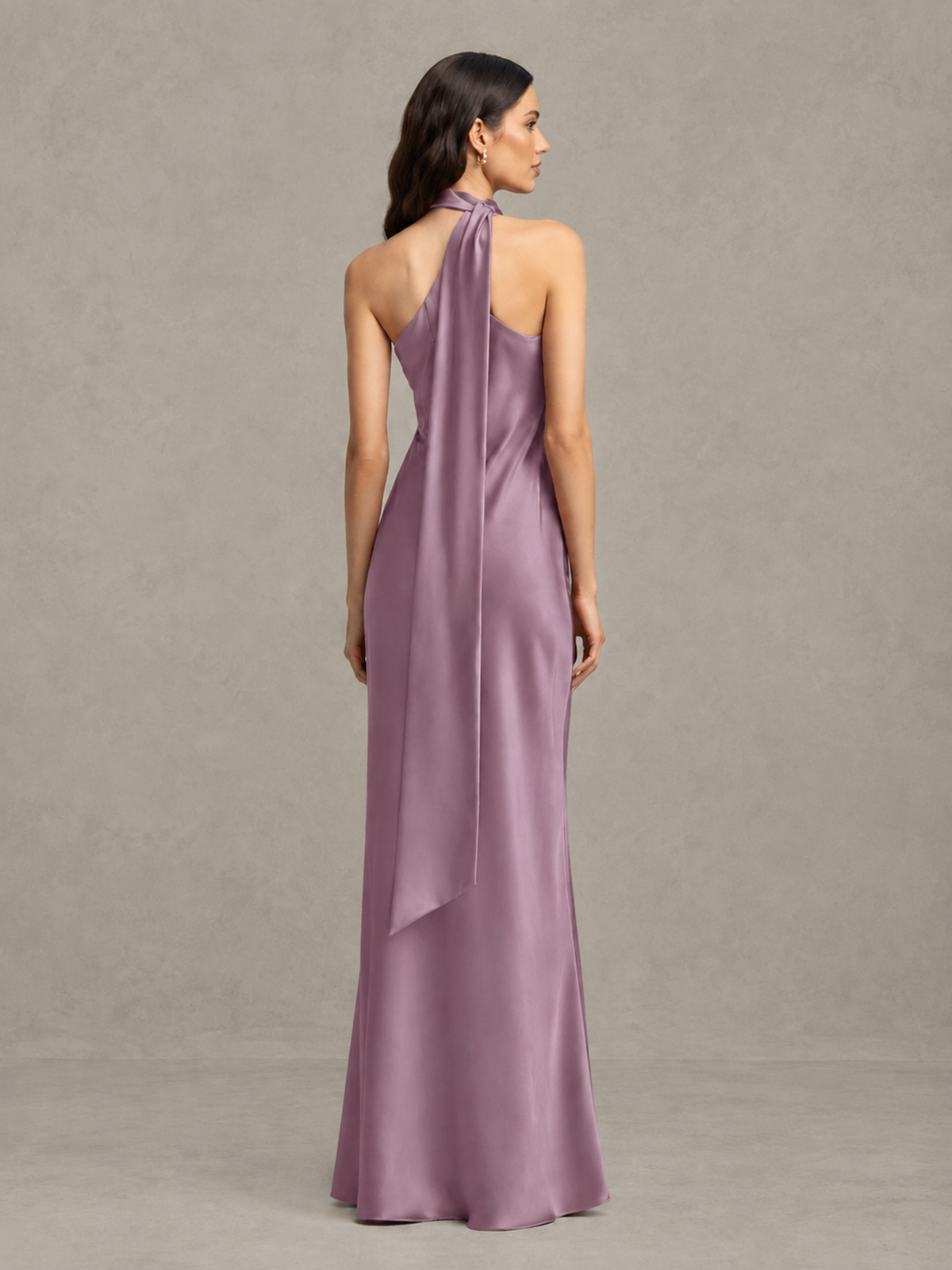 BOLODOO Wisteria Satin One-Shoulder Bridesmaid Dress with Open Back - Wisteria - Wisteria (2)