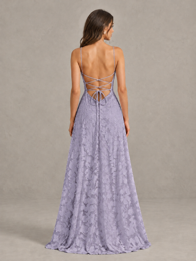 BOLODOO Wisteria Floral Appliqué Slit Maxi Dress - Wisteria - Wisteria (2)